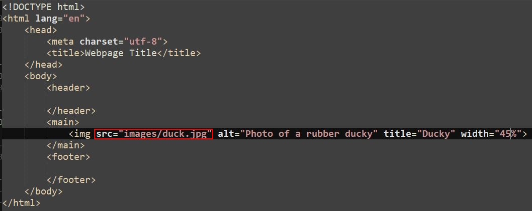 img tag showcase with src property highlighted